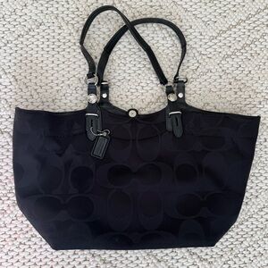 Coach Black Signature Tote Bag